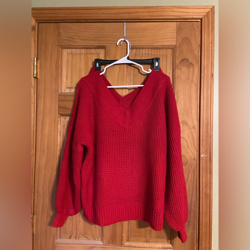 Oversized comfy red sweater. BNWOT size large